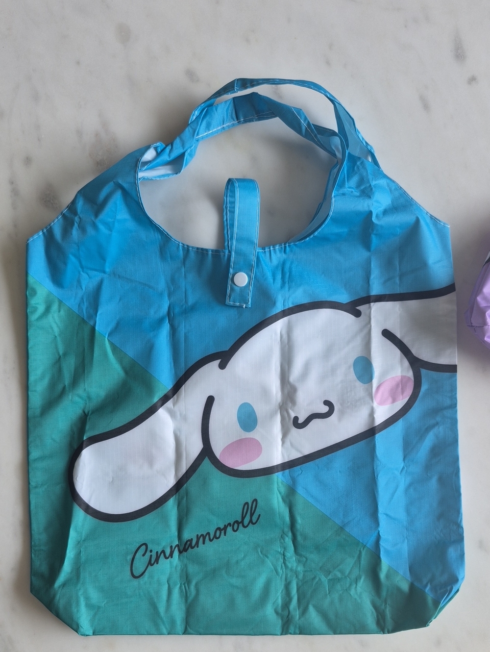 Cinnamoroll Reusable Tote Bag - Blue Teal Cartoon Design